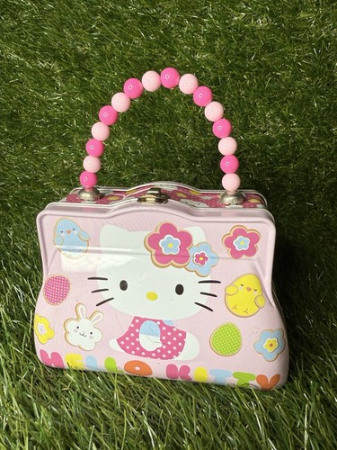 Hello Kitty by Sanrio Tin Box Company 2014 Tin Purse with Beaded Handle Rare - Picture 2 of 10