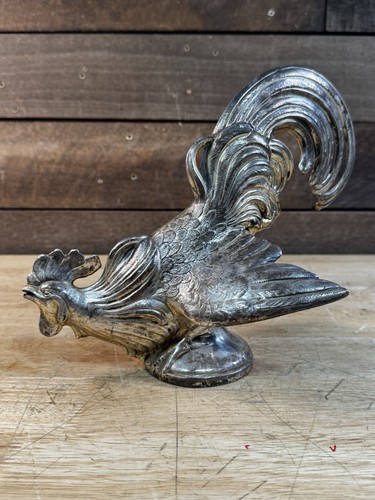 A Floder American Silver Plate Statue of fighting rooster tolles Beispiel - Bild 7 von 11