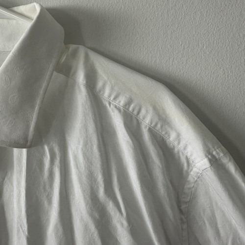 Indochino White Paisley Dress Shirt Custom Made Meas. Size 19 - Picture 4 of 9