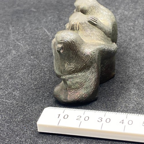 Figura de cobre japonesa de colección de tres monos sabios ver hablar escuchar no el mal - Imagen 9 de 11