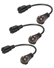 DEWENWILS Flat Plug Extension Cord 1FT Short Power Cord Swivel for Tight Space