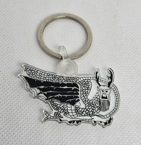 Acryl Drache Schlüsselanhänger Schlüsselring klar Kunststoff Key Fob mythisch Tier Geschenk - Bild 2 von 2