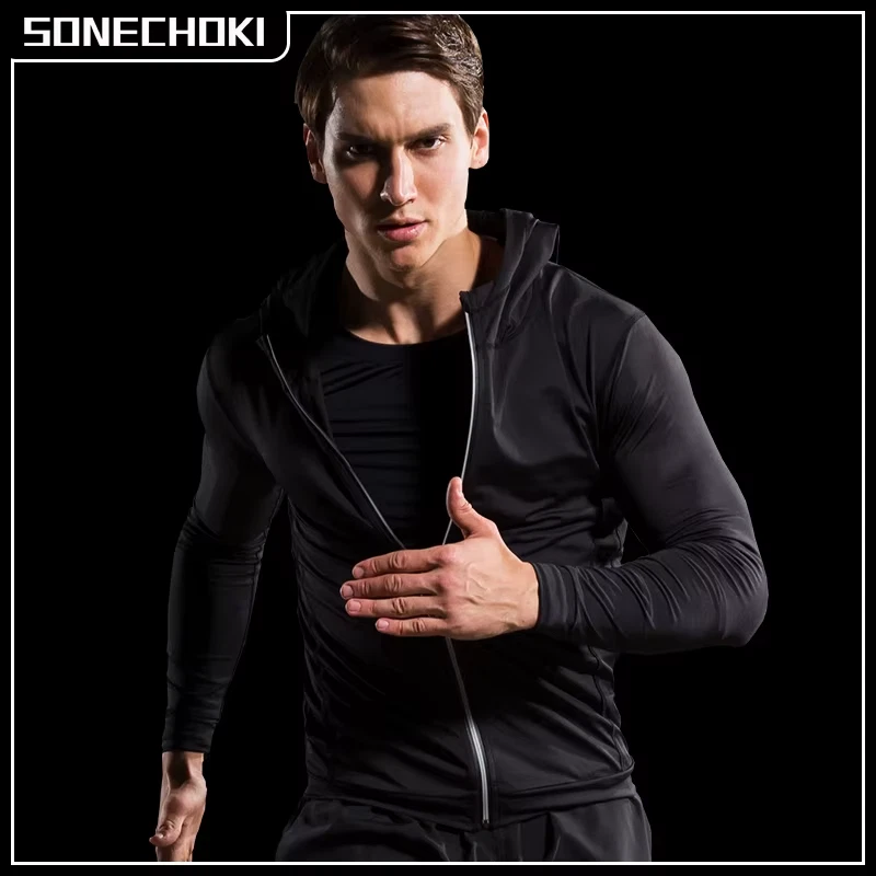 Men's Light Running Hiking Jacket with Hood Windbreaker Pullover Coats Hoodie