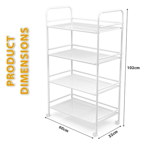 3/4/5 Tier Slim Kitchen Salon Storage Trolley Cart Rack Tray Shelf Rolling Wheel - Picture 19 of 28