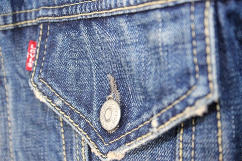 Vintage LEVI’S 72550 XL Denim Type 3 Jacket Rare Yellow Stitch Zip Pockets - Picture 14 of 23