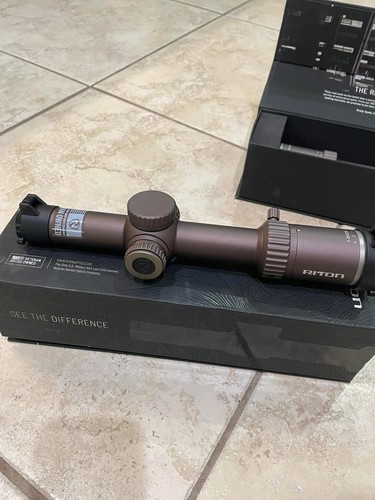 Riton 3 Series Tactix FDE Scope 1-8X24mm 30mm Tube OT Illuminated Reticle SFP - Picture 2 of 3