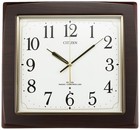 RHYTHM Citizen Wall Clock Radio Clock Continuous Second Hand Brown