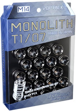 KYO-EI KICS MONOLITH  T1/07 GLORIOUS BLACK LUG Wheel Nut'14x1.5 MN04GK 20Pcs