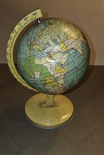 Vintage J. Chein & Co. World Globe Rotating Base 1930's-1940's - Picture 2 of 15