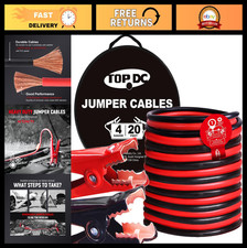 Heavy Duty 4 Gauge 20ft Jumper Cables For Cars Suvs - Boost Your Battery Power