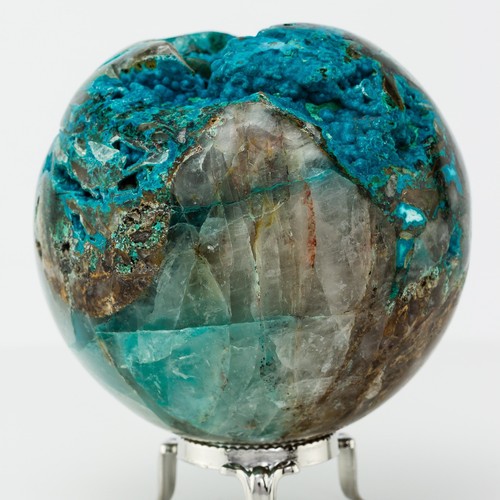 Chrysocolla In Quartz Sphere Ball Malachite Shattuckite Azurite 83mm 697g H0721 - Picture 8 of 13