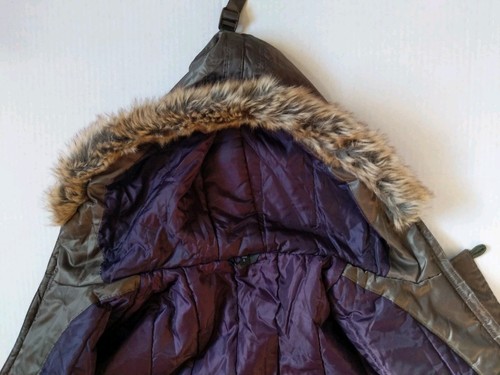 Fox Outdoor Coat Mens Sz L Insulated Parka Fur Trim Zipper Mid Length Khaki - Picture 6 of 18