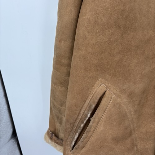 Vintage Abercrombie Fitch Suede Shearling Rancher Coat 40 Marlboro Jacket 70s - Picture 10 of 21