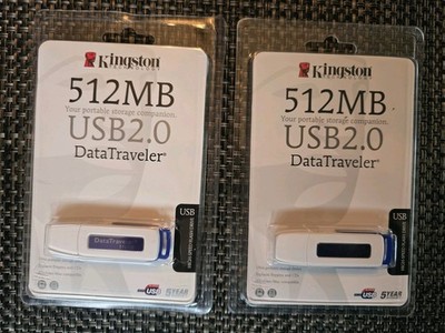 (2) DTI/512 - KINGSTON - USB 2.0 FLASH DRIVE - DATA TRAVELER - 512MB