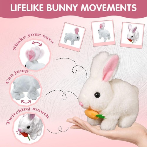 Bunny Pal Easter My Realistic Rabbit Toy, Interactive Plush Khaki - Picture 5 of 7