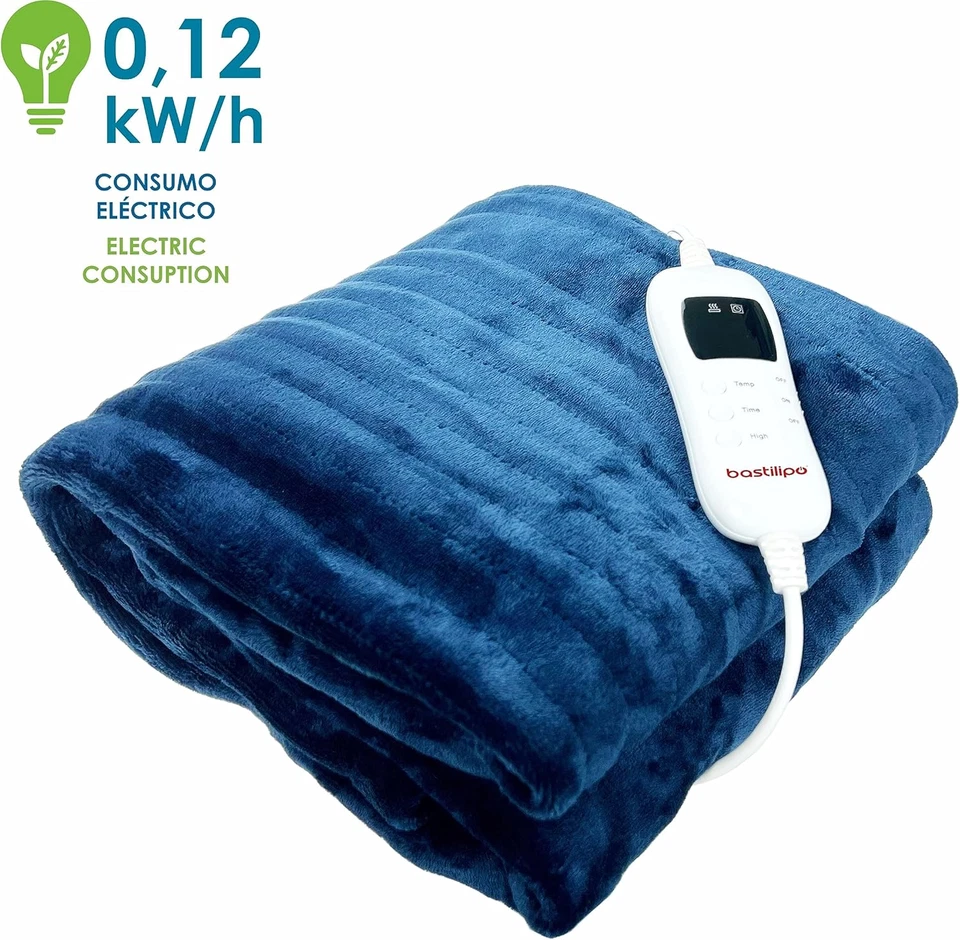 - Coperta Elettrica in Flanella Blu, 120 W, 180 X 130 Cm, Modello MELC-120 - Immagine 3 di 4