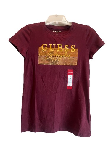 Guess Youth Size 14 Sequins Short Sleeve Tee Shirt NWT