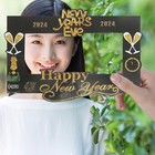  1 Set Happy 2024 New Year Paper Photo Props Handheld Photo Props Photo Booth