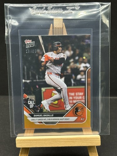2025 Topps Now Samuel Basallo #566 Orioles 1st Hit MLB Debut Orange Foil /25