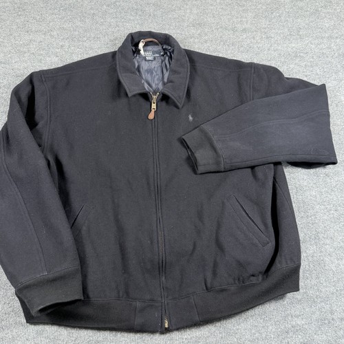 Chaqueta de bombardero de lana Polo Ralph Lauren para hombre 2XL cremallera completa acolchada forrada abrigo de invierno - Imagen 2 de 13