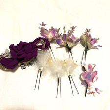 Hairpin set with purple flower decoration Yukata Japanese clothing Japanese