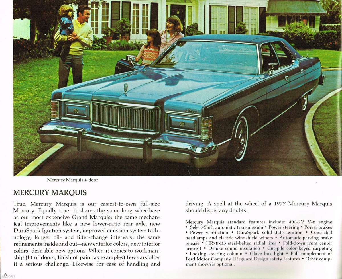 big 1977 Mercury Brochure:COUGAR/XR-7,GRAND MARQUIS,COMET