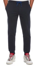 Perry Ellis Men's Contrast Drawcord Fleect Sweat Pants, Navy, Size L