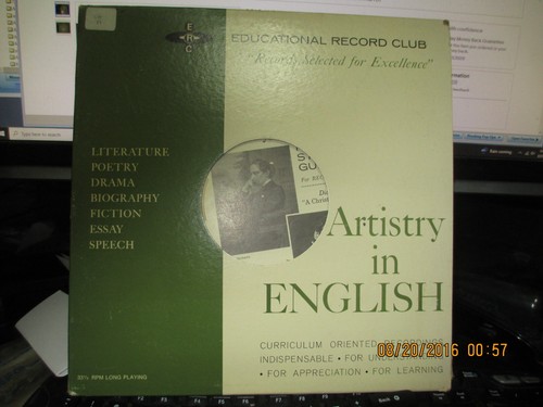 DICKENS, A CHRISTMAS CAROL, SCOFIELD, RICHARDSON LP    SPOKEN ARTS, AE 12 VG+/VG - Picture 2 of 2