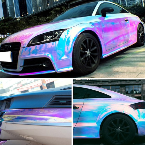 24"x 53" Holographic Rainbow Neo Chrome Car Vinyl Wrap Film Bubble Free Sticker - Bild 2 von 9