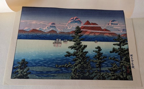 MT. UNZEN IN HIZEN PROVINCE. 1927 KAWASE HASUI, JAPANESE UKIYO-E WOODBLOCK PRINT - Picture 2 of 12