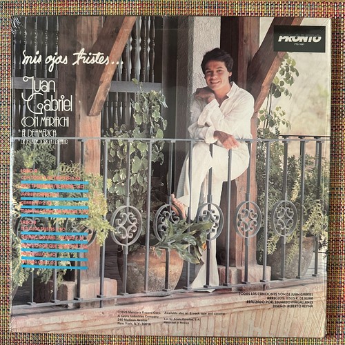 JUAN GABRIEL CON MARIACHI - Mis Ojos Tristes - ORIGINAL SEALED LP Pronto - Picture 2 of 2