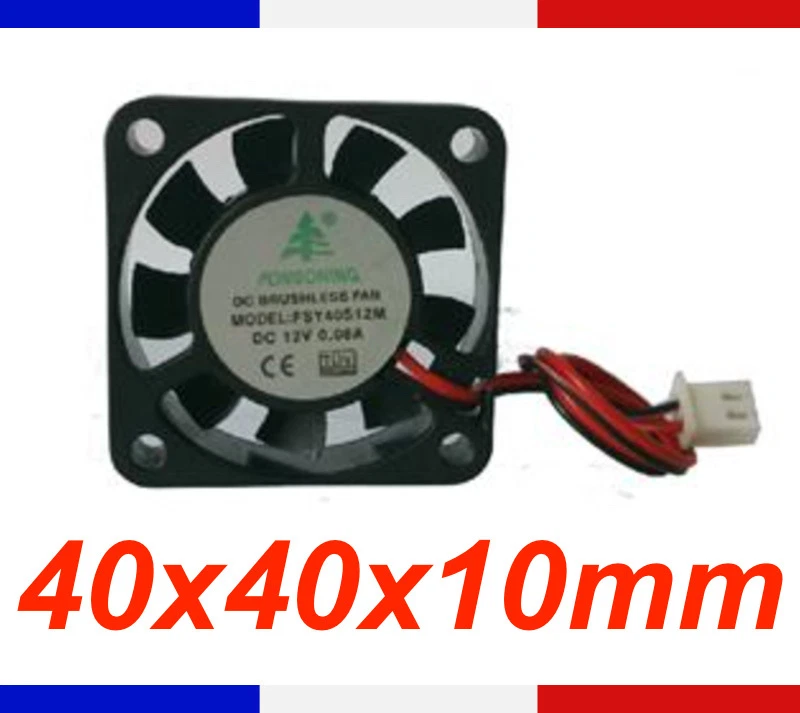 Ventilateur 12V 40 x 40 x 10 mm - fan brushless 40*40*10 mm dc 3d print cnc 4010 - Photo 1/1