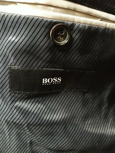 Boss Herren Gr. The Sweet3 40 S Zwei Knopf Schwarz Anzug Sakko 100% Schurwolle - Bild 4 von 7