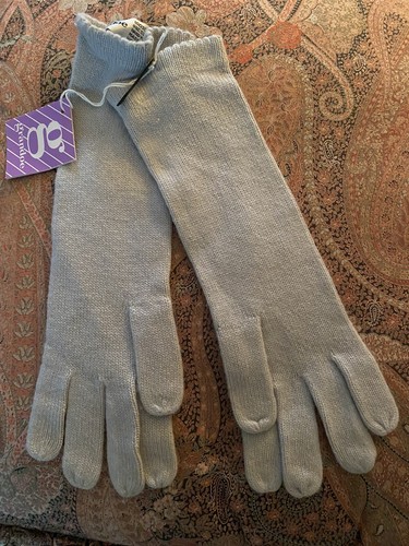 NWT Vintage Grandoe Light Gray Cashmere Gloves (one Size) - Picture 3 of 6