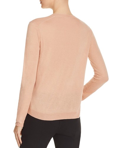 NWT $245 Theory V-Neck Yulia V Silk Cashmere Sweater Size L - Picture 2 of 9