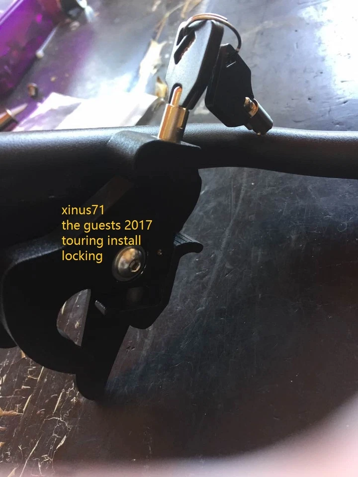 BLACK Locking Detachable Latch Kit  Harley Tri Tour Glide Sissy Bar Luggage Rack - Image 2 of 4
