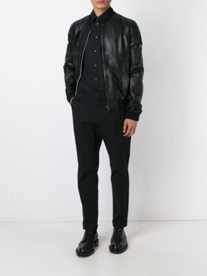 Men Biker Leather Motorcycle Genuine Black Bomber Leather Jacket XS-2XL FB440