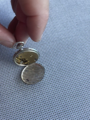 Antique 800 Engraved Silver Swiss European Porc Dial Pocket Watch - Picture 7 of 11