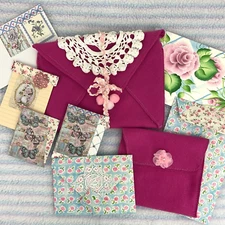 Handmade 10 piece stationary set envelopes notecards mini notepads