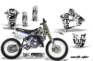 Dirt-Bike-Graphics-Kit-Decal-Sticker-Wrap-For-Yamaha-YZ125-YZ250-91-92-NSTAR-WHT