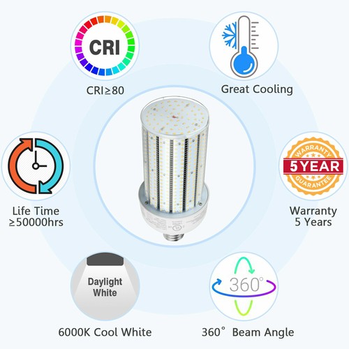 100W LED Corn Bulb Light Equiv 400W MH Warehouse Street High Bay Lamp 6000K E39 - Picture 10 of 12