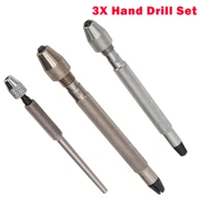 3 Pieces Alloy Pin Vise Set For Watch Repair Tool - Professional Hand Drills US