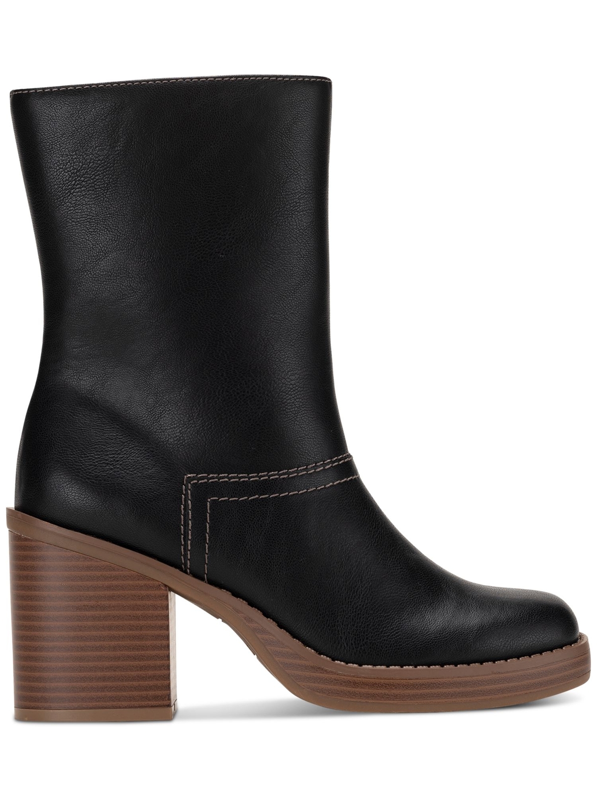 Женские черные ботильоны Goring Denverr с квадратным носком и блочным каблуком на молнии SUN STONE, 8 М