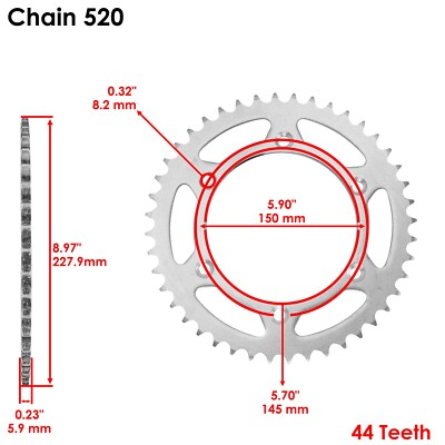 Drive Chain & Sprockets Kit for Suzuki DR350SE 1997-1999