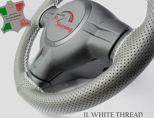 FITS CITROEN BERLINGO MULTISPACE 08-18 GREY PERF LEATHER STEERING WHEEL COVER | - Picture 2 of 12