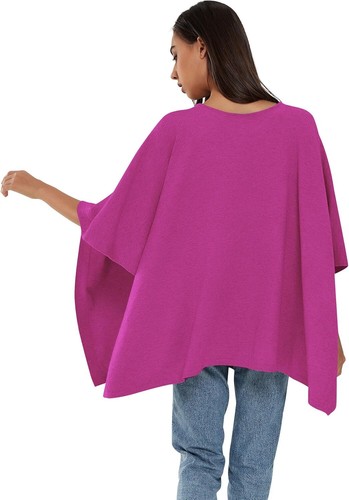 Mujeres Pullover Poncho Suéter Capa Cashmere Feel Chal Envolturas para Otoño Invierno - Imagen 88 de 163