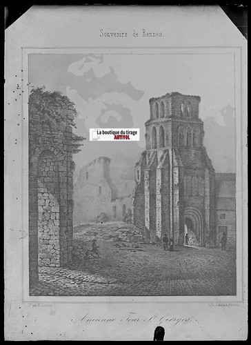 Plaque verre photo ancienne, négatif noir & blanc 9x14 cm, église de Mouthe