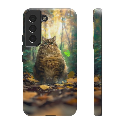 For iPhone / Galaxy / Pixel | Phone-Ink Case - Chonk Fat Gray Cat Forest Anime - Picture 152 of 173