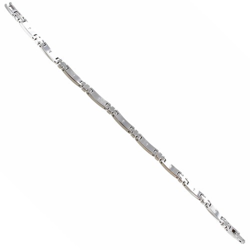 Rochet Roma Polished Stainless Steel W/Rope Design Mens Adjustable Link Bracelet - Picture 5 of 5