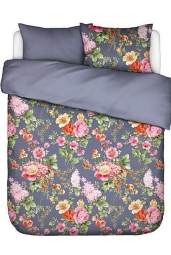 Copripiumino Essenza Floreale King + Due Federe King Raso di Cotone Blu. Nuovo! - Foto 2 di 12